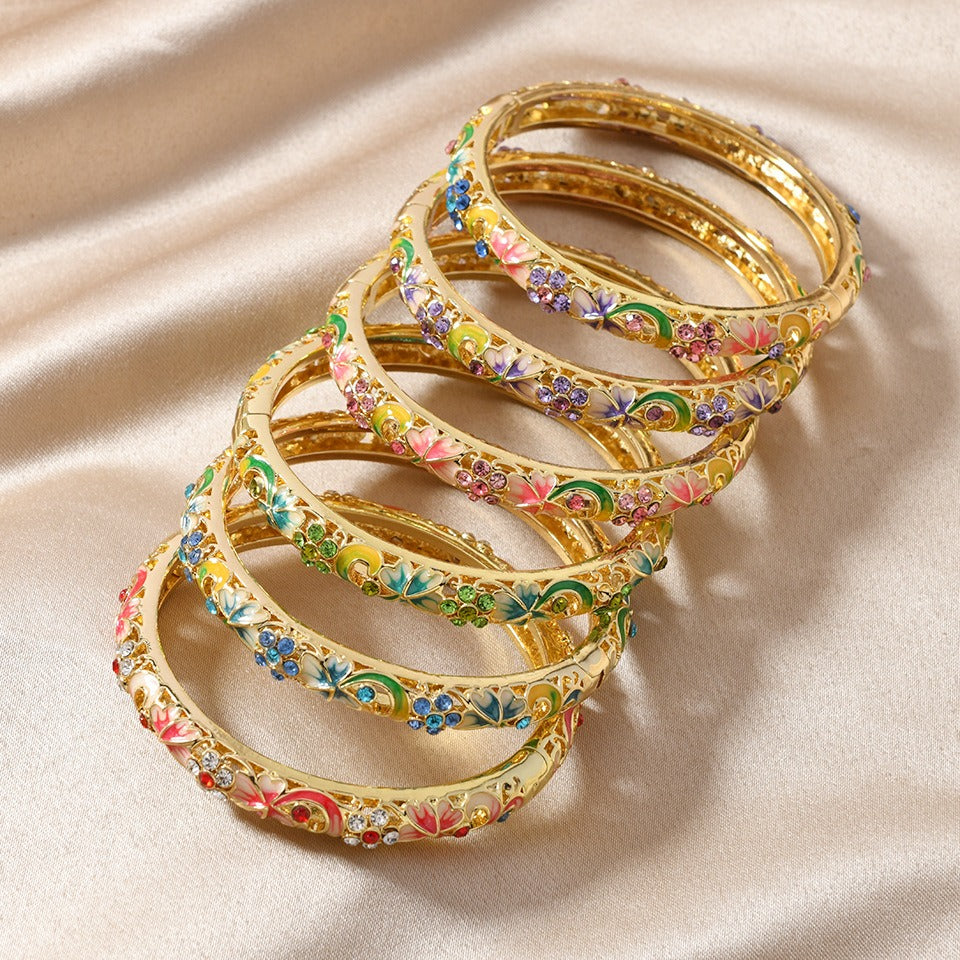 Vivian Floral Enamel Bangle