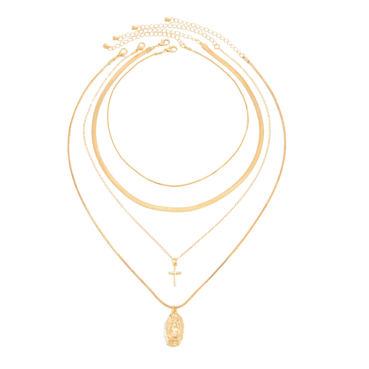 Missy Jewelry - Aaliah Layered Cross Medallion Necklace
