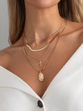 Missy Jewelry - Aaliah Layered Cross Medallion Necklace
