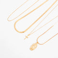 Missy Jewelry - Aaliah Layered Cross Medallion Necklace