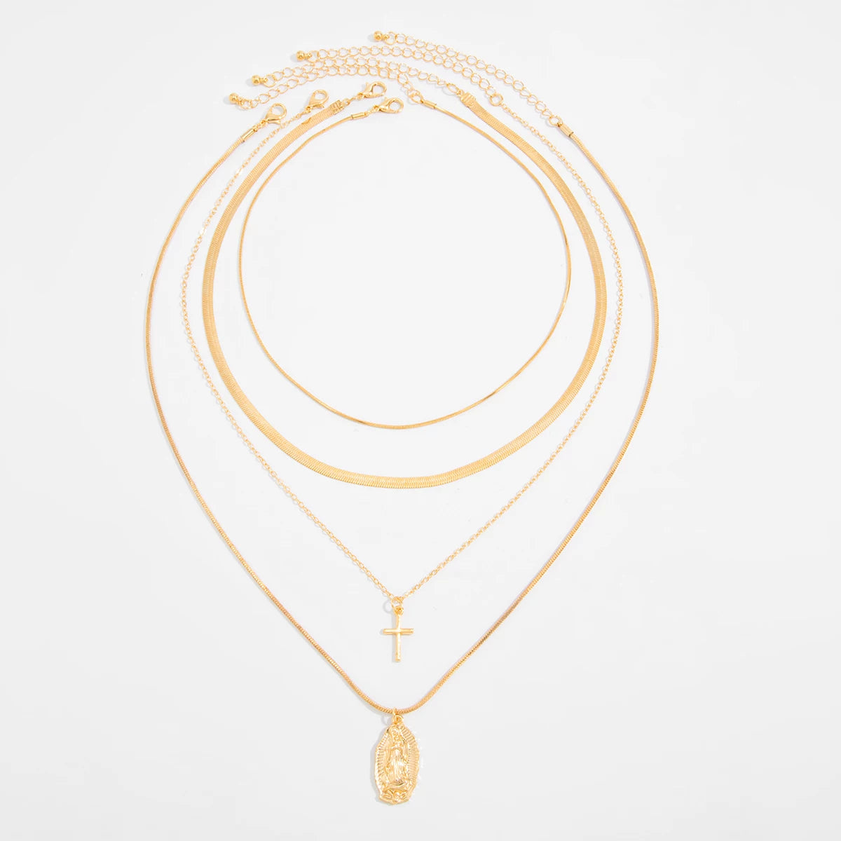 Missy Jewelry - Aaliah Layered Cross Medallion Necklace