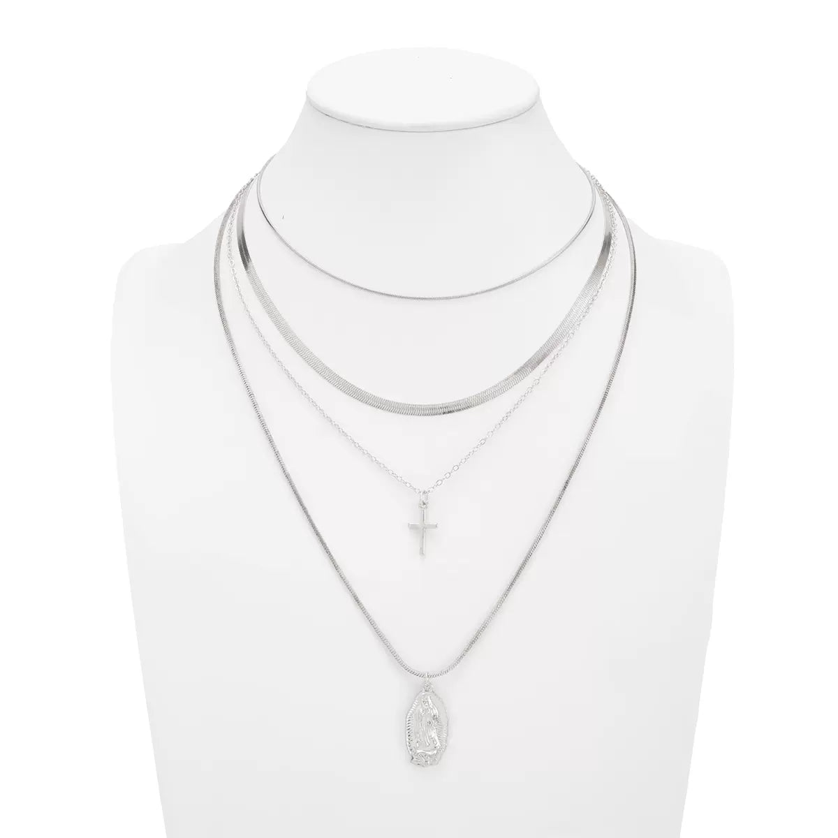 Missy Jewelry - Aaliah Layered Cross Medallion Necklace