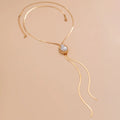 Missy Jewelry - Aamiyah Pearl Y-Shape Gold Necklace