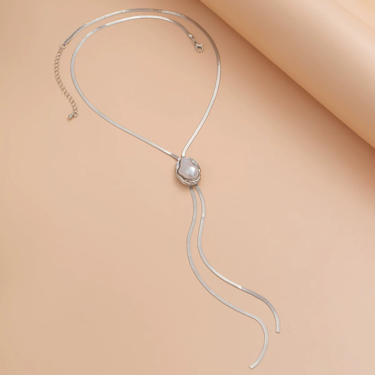 Missy Jewelry - Aamiyah Pearl Y-Shape Gold Necklace