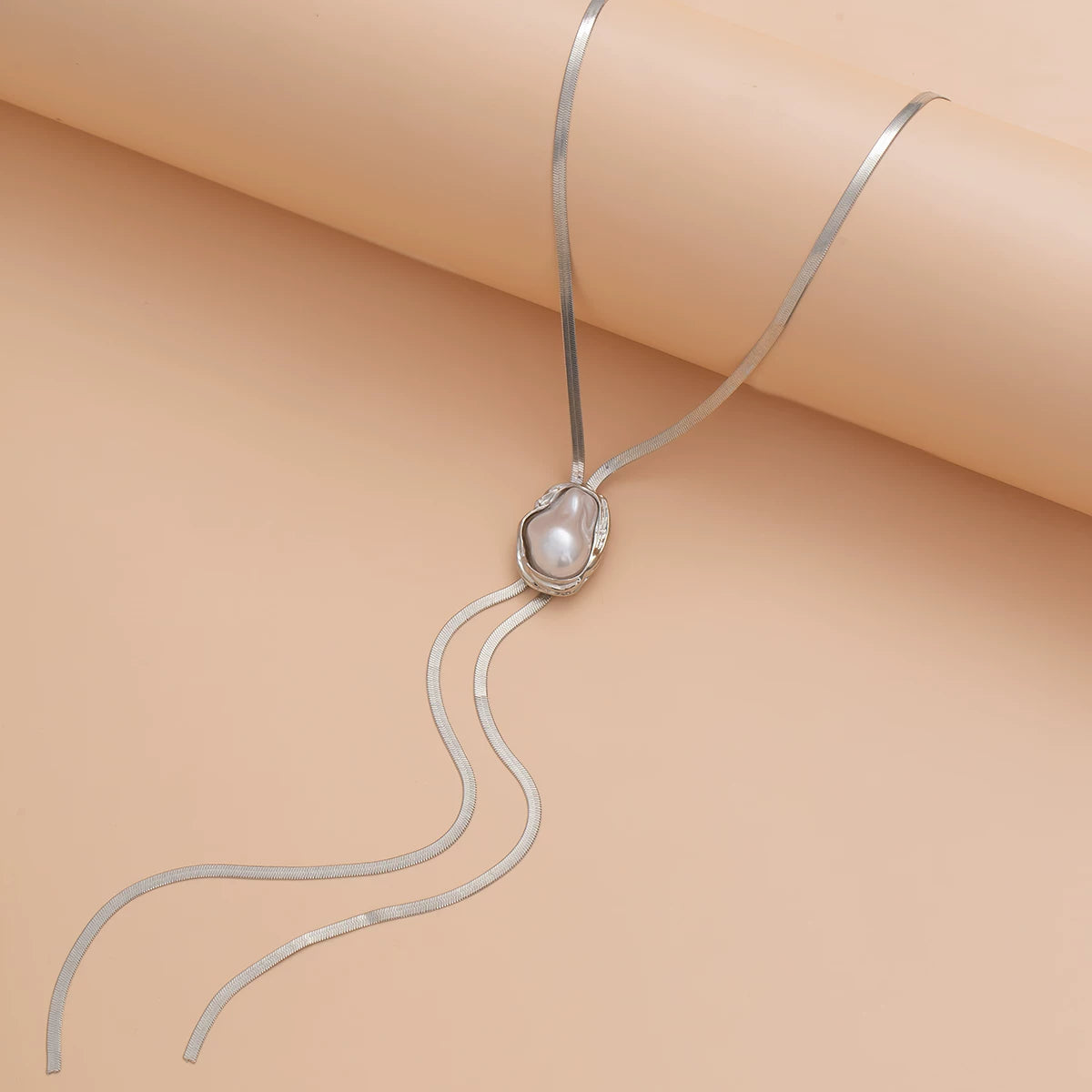 Missy Jewelry - Aamiyah Pearl Y-Shape Gold Necklace