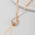 Missy Jewelry - Aamiyah Pearl Y-Shape Gold Necklace