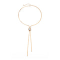 Missy Jewelry - Aamiyah Pearl Y-Shape Gold Necklace - Gold Color