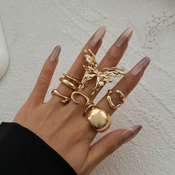 Missy Jewelry - Aasiyah Irregular Butterfly Ring Set