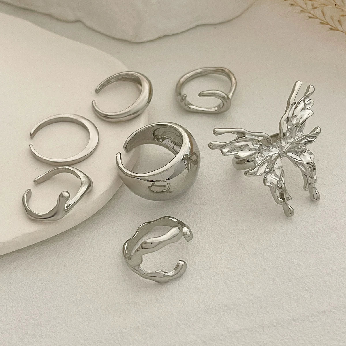 Missy Jewelry - Aasiyah Irregular Butterfly Ring Set