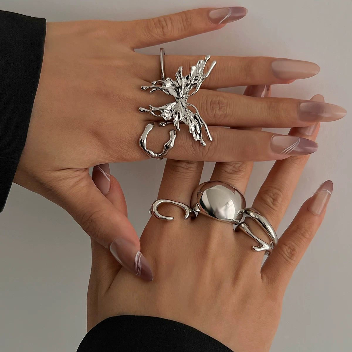 Missy Jewelry - Aasiyah Irregular Butterfly Ring Set