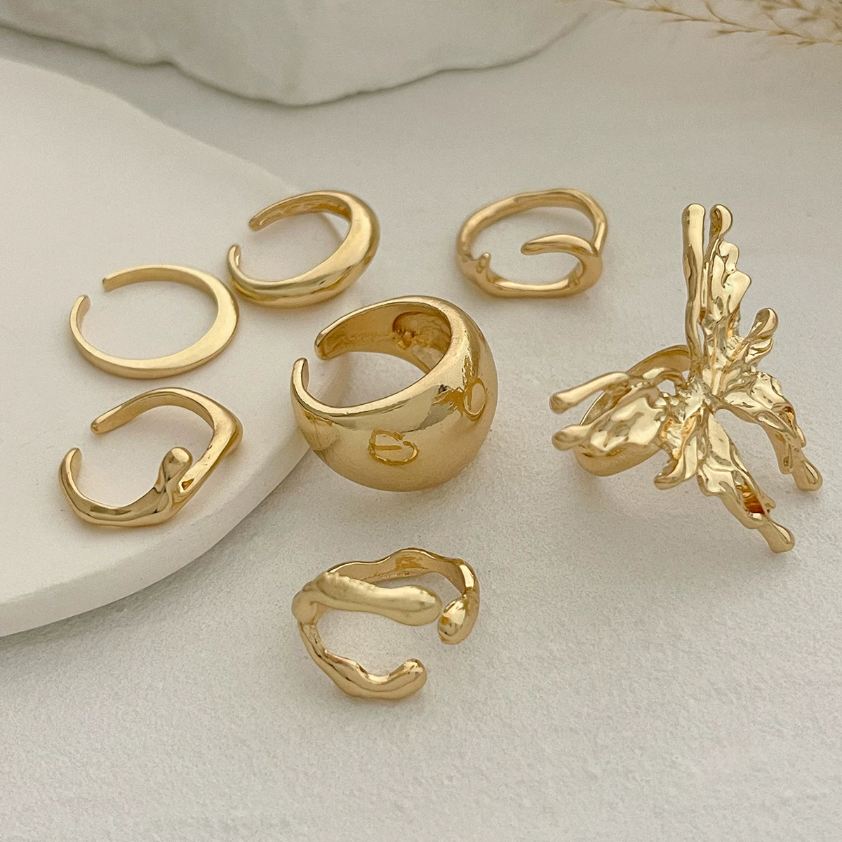Missy Jewelry - Aasiyah Irregular Butterfly Ring Set