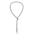 Missy Jewelry - Adeena Braided Lariat Chain Necklace - Silver Color
