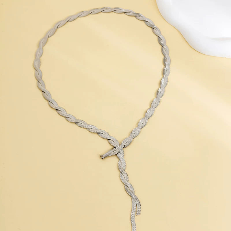 Missy Jewelry - Adeena Braided Lariat Chain Necklace