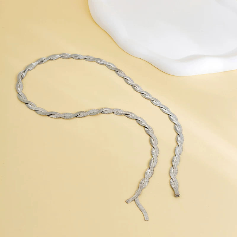 Missy Jewelry - Adeena Braided Lariat Chain Necklace