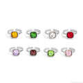 Missy Jewelry - Alaina Colorful Square Stone Ring Set