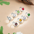 Missy Jewelry - Alaina Colorful Square Stone Ring Set