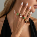 Missy Jewelry - Alaina Colorful Square Stone Ring Set