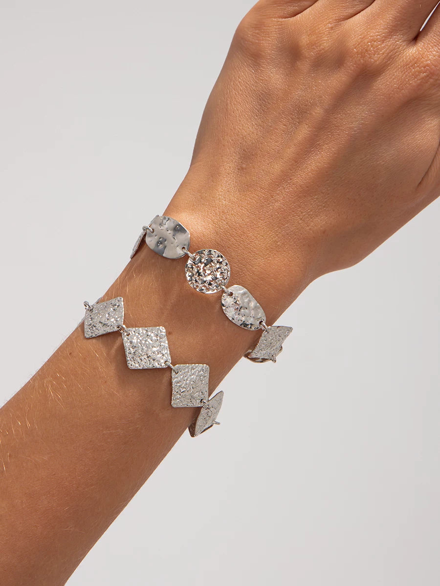Missy Jewelry - Alana Hammered Geometric Bracelet Set