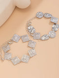 Missy Jewelry - Alana Hammered Geometric Bracelet Set