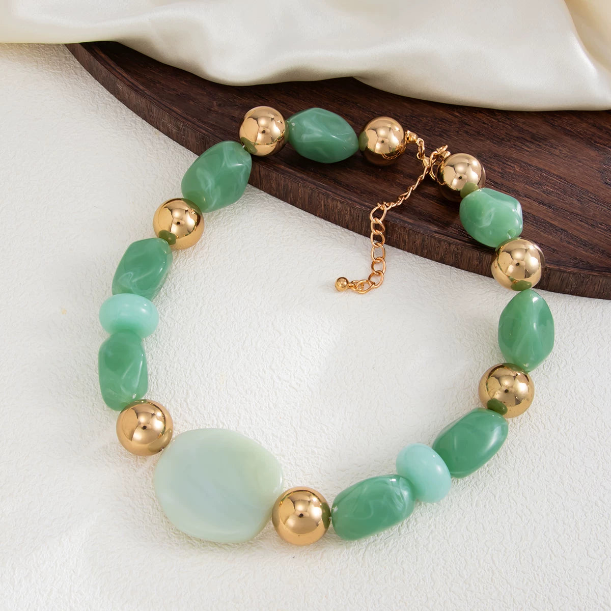 Missy Jewelry - Allanah Faux Jade Beaded Necklace