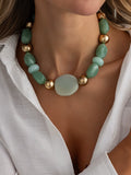 Missy Jewelry - Allanah Faux Jade Beaded Necklace