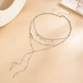 Missy Jewelry - Alorah Layered Tassel Necklace Set - Silver Color