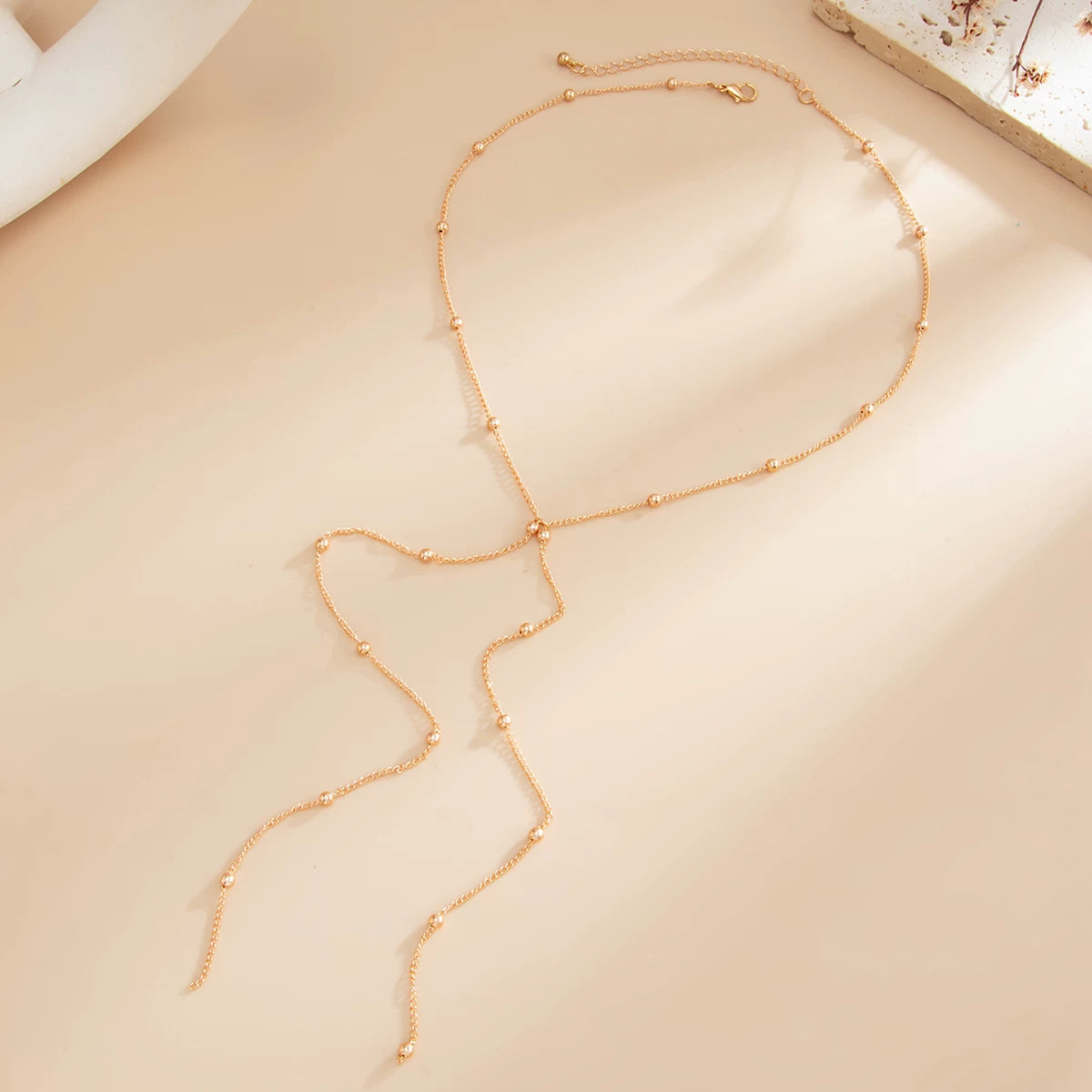 Missy Jewelry - Amaiah Dainty Bead Lariat Necklace