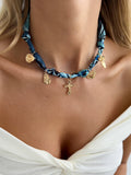 Missy Jewelry - Amarah Floral Scarf Charm Necklace