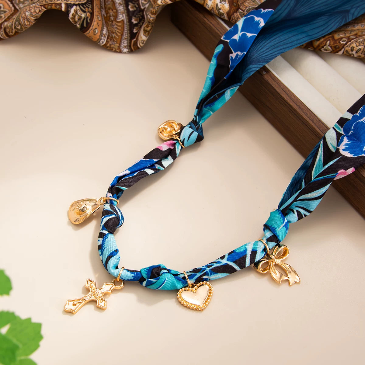 Missy Jewelry - Amarah Floral Scarf Charm Necklace