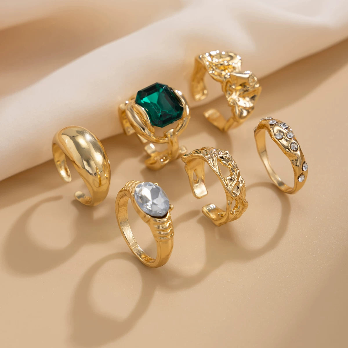 Missy Jewelry - Anai Organic Textured Ring Set