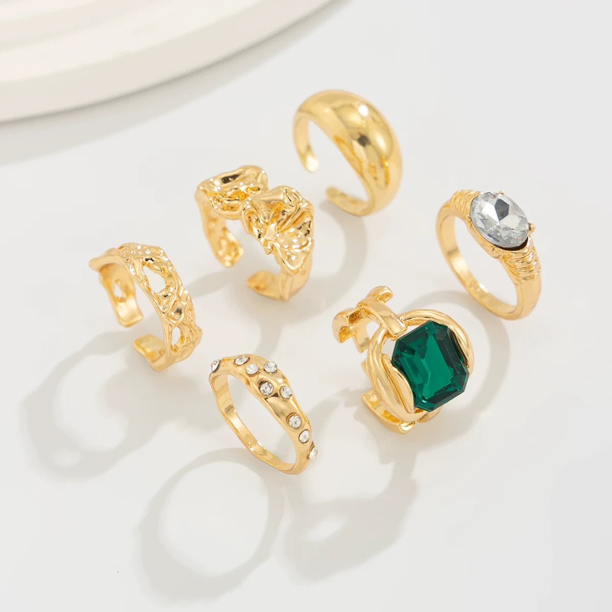 Missy Jewelry - Anai Organic Textured Ring Set