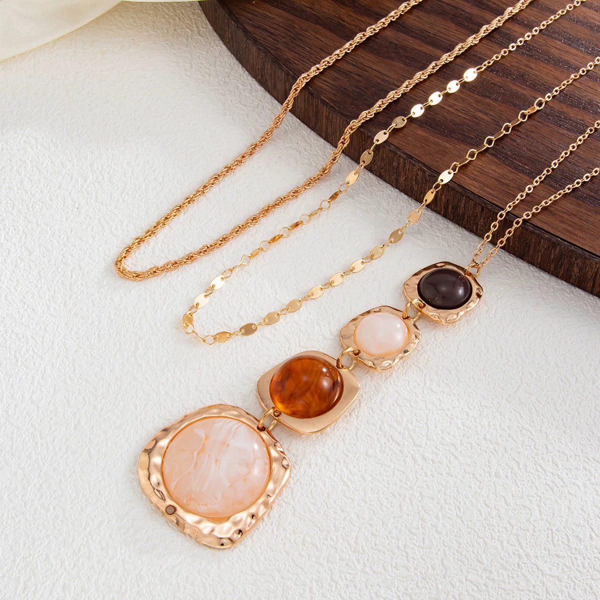 Missy Jewelry - Areej Layered Organic Pendant Necklace