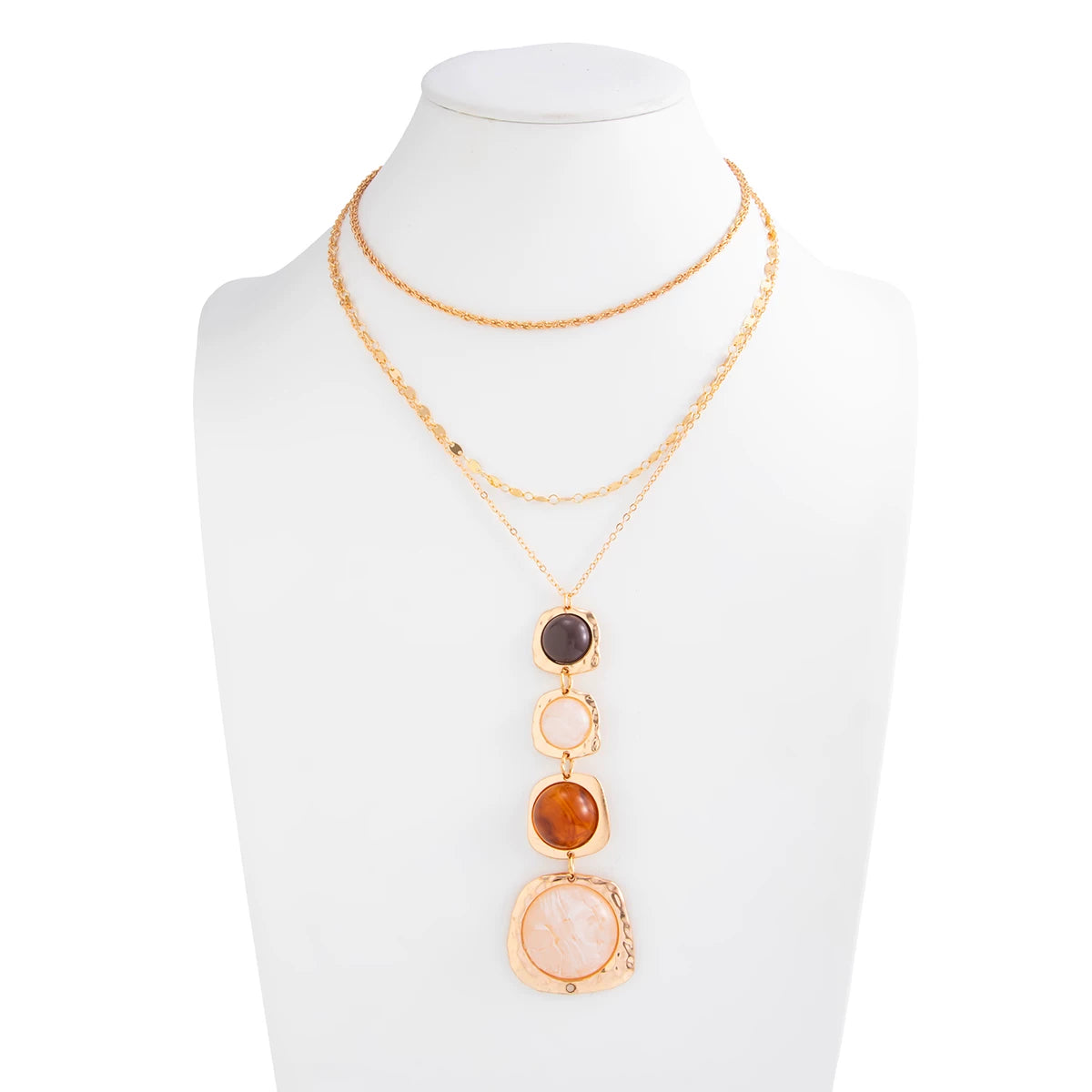 Missy Jewelry - Areej Layered Organic Pendant Necklace