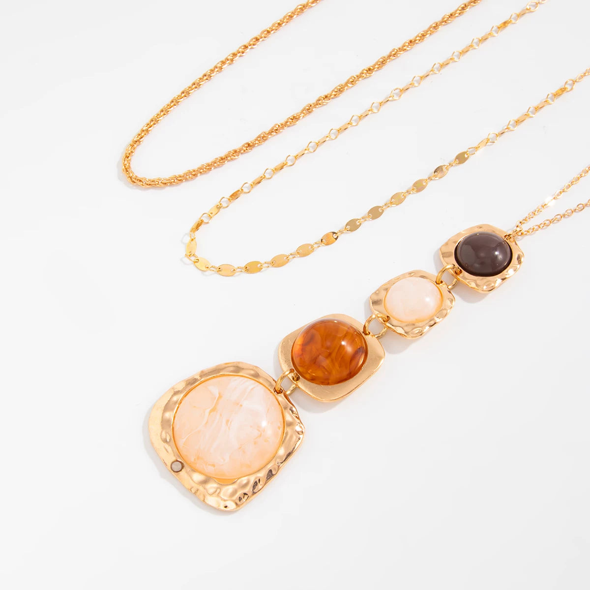 Missy Jewelry - Areej Layered Organic Pendant Necklace