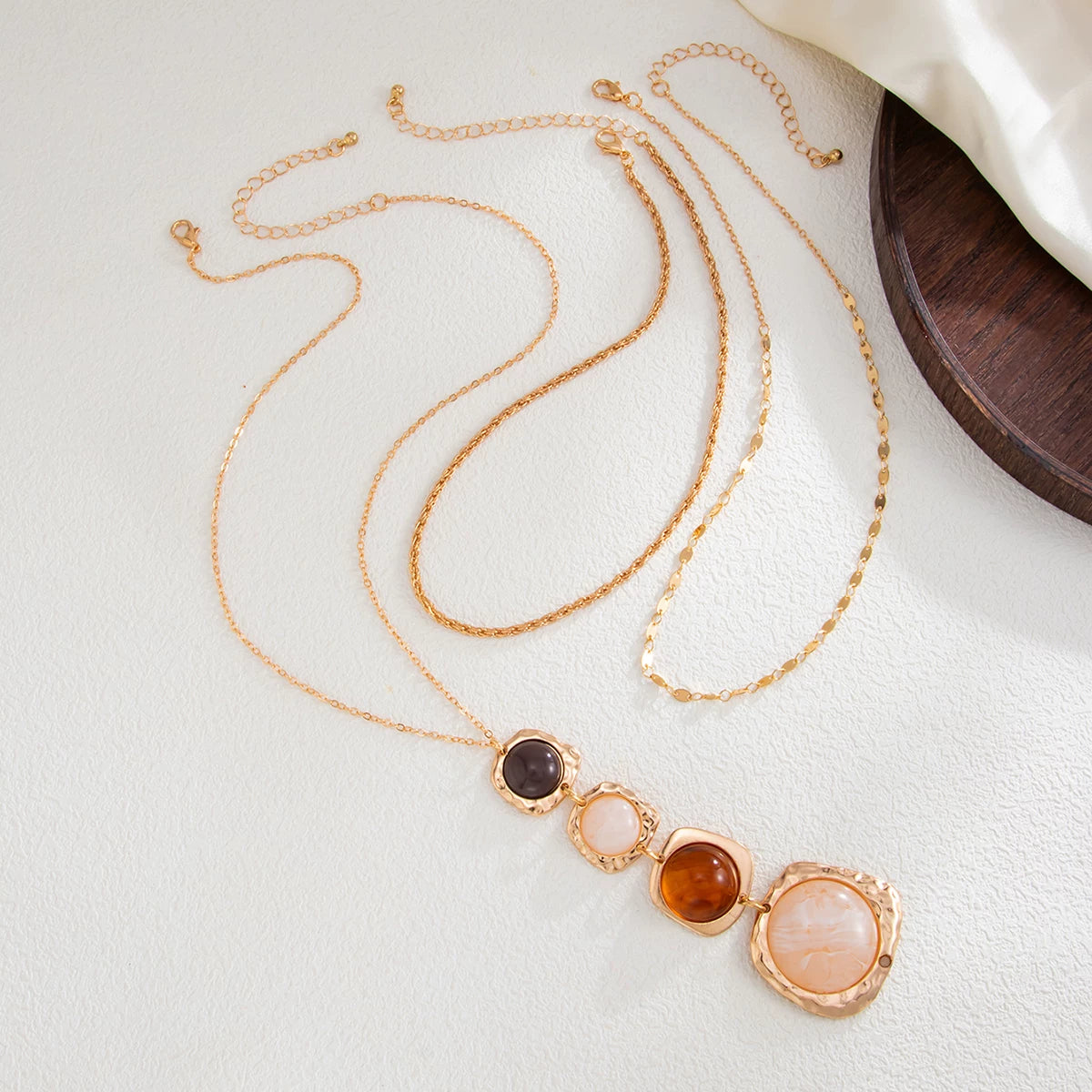 Missy Jewelry - Areej Layered Organic Pendant Necklace