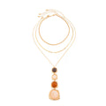 Missy Jewelry - Areej Layered Organic Pendant Necklace - Gold Color