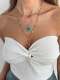 Missy Jewelry - Asra Layered Flower Lariat Necklace