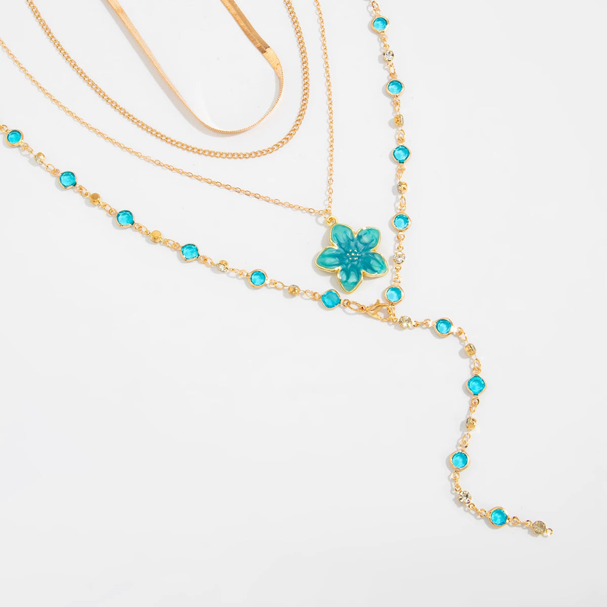 Missy Jewelry - Asra Layered Flower Lariat Necklace