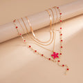 Missy Jewelry - Asra Layered Flower Lariat Necklace