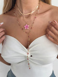 Missy Jewelry - Asra Layered Flower Lariat Necklace