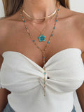 Missy Jewelry - Asra Layered Flower Lariat Necklace