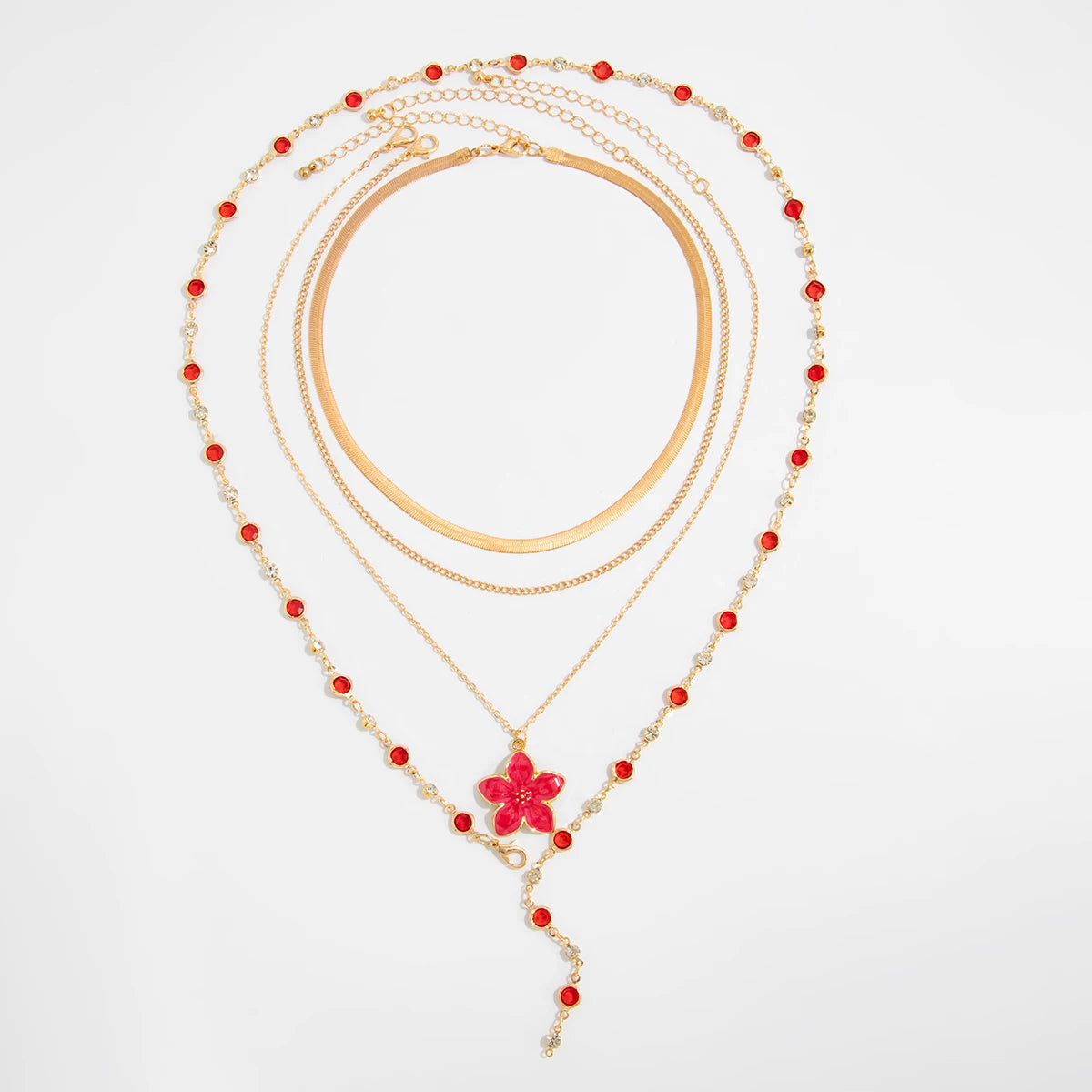 Missy Jewelry - Asra Layered Flower Lariat Necklace