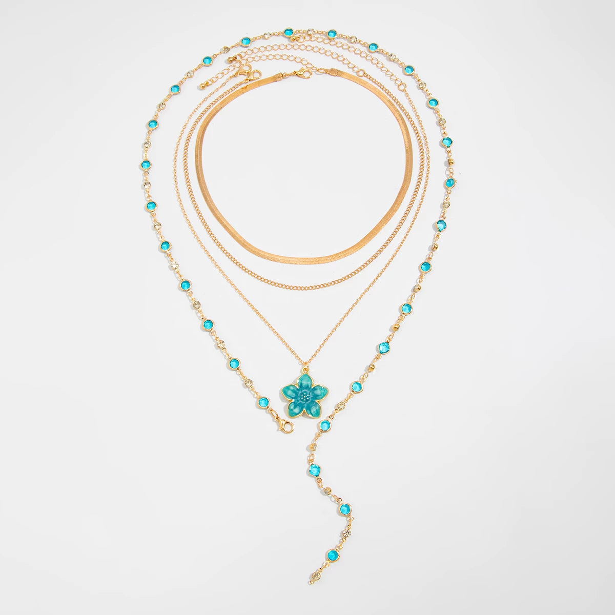Missy Jewelry - Asra Layered Flower Lariat Necklace