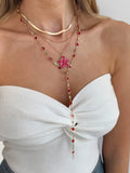 Missy Jewelry - Asra Layered Flower Lariat Necklace