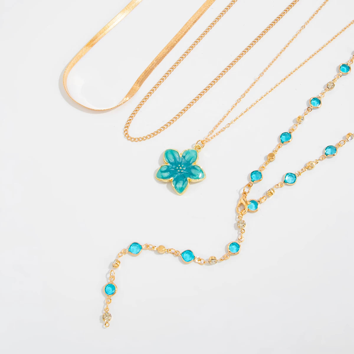 Missy Jewelry - Asra Layered Flower Lariat Necklace