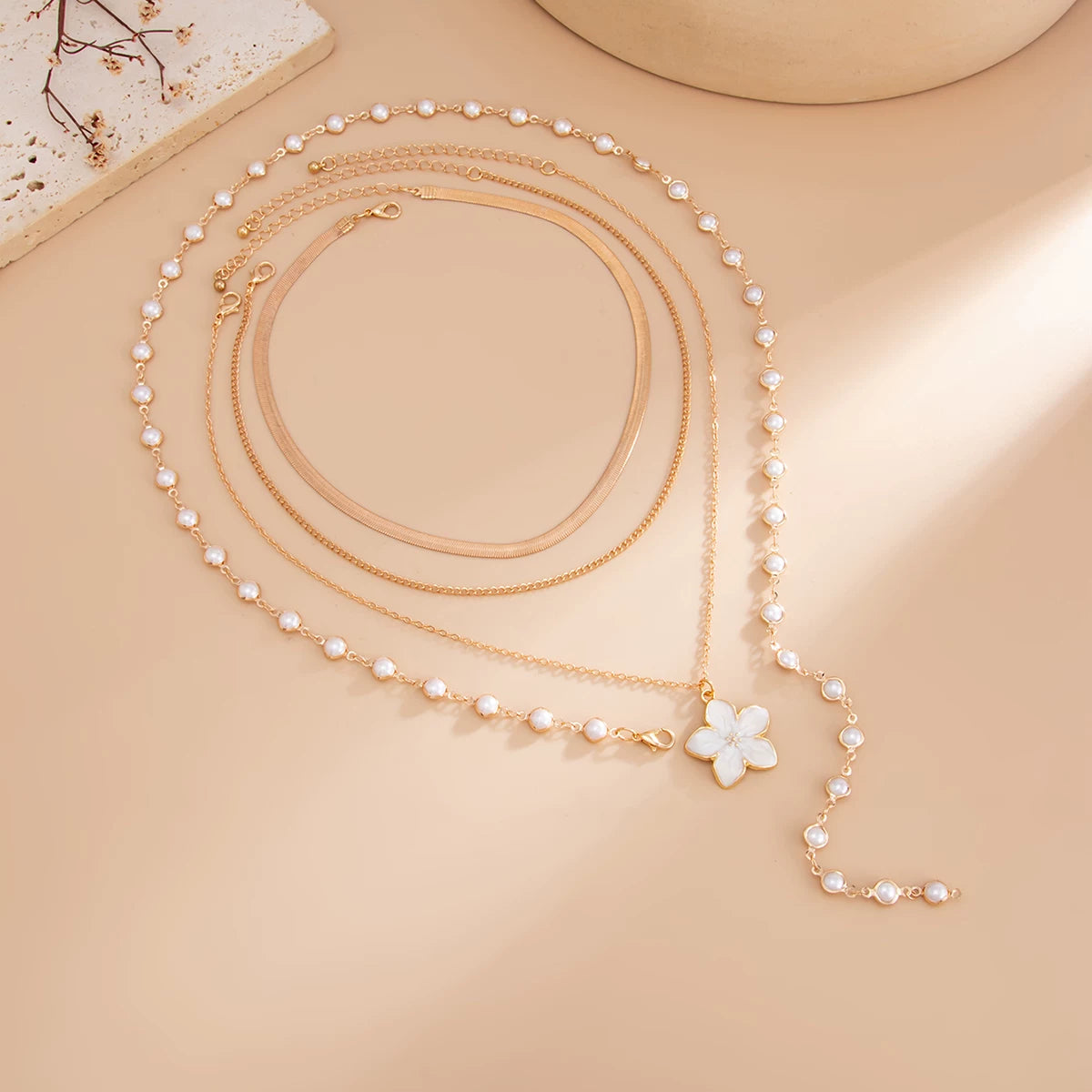 Missy Jewelry - Asra Layered Flower Lariat Necklace