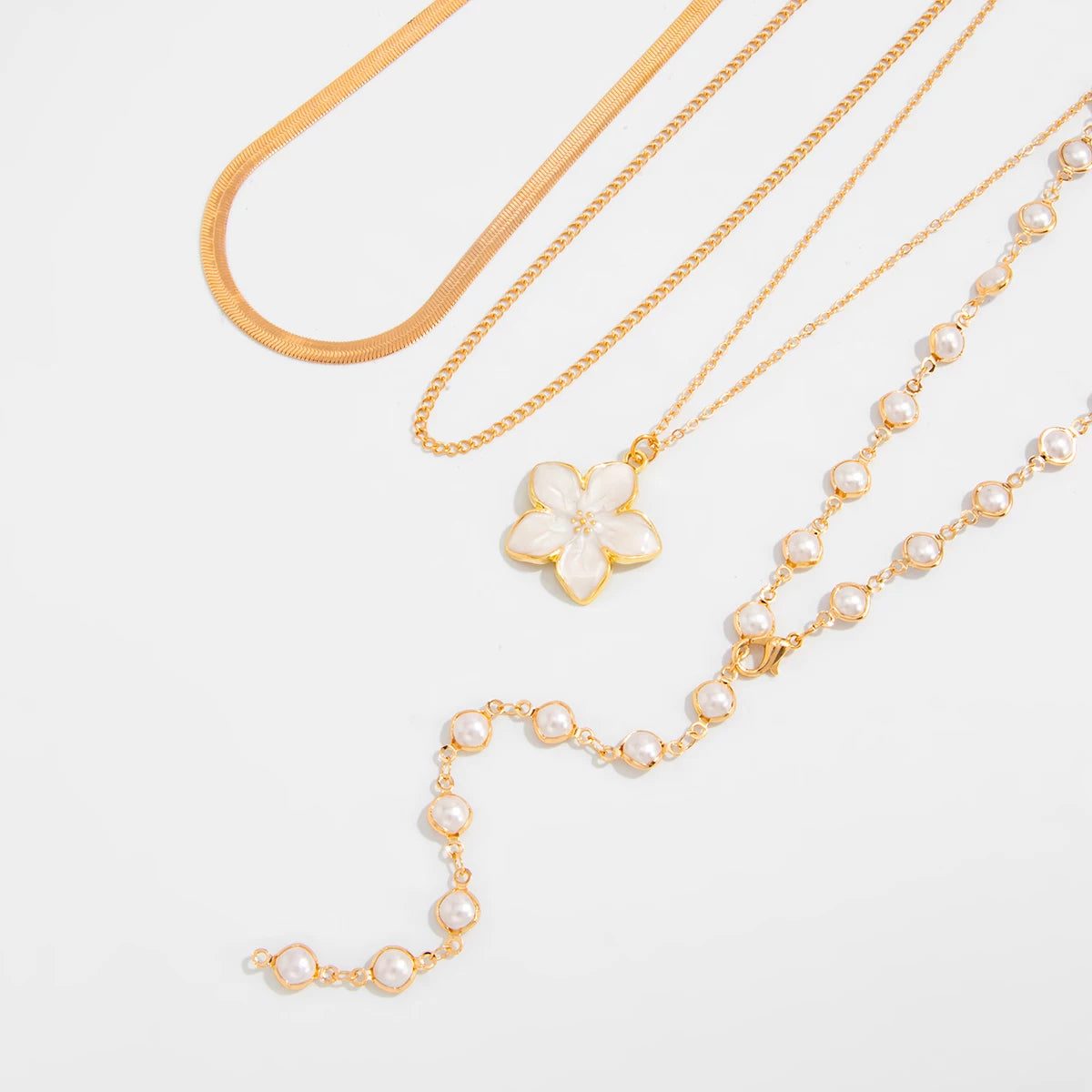 Missy Jewelry - Asra Layered Flower Lariat Necklace