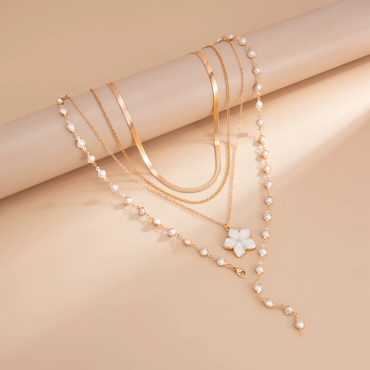 Missy Jewelry - Asra Layered Flower Lariat Necklace