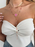 Missy Jewelry - Asra Layered Flower Lariat Necklace