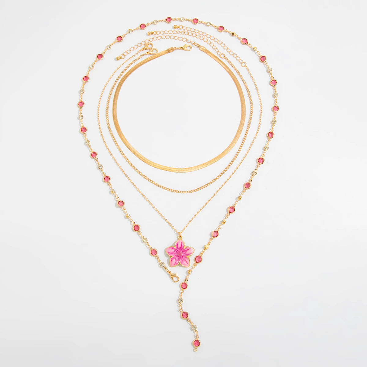 Missy Jewelry - Asra Layered Flower Lariat Necklace